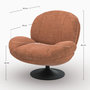 Voir la diapositive 4 : Rendez vous déco Fauteuil pivotant en tissu effet velours marron-Ricci