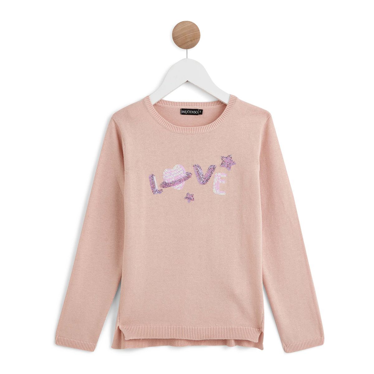 IN EXTENSO Pull à sequins love fille