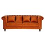 Voir la diapositive 1 : Paris Prix Canapé 3 Places en Velours  Chesterfield  217cm Orange