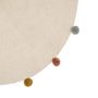 Voir la diapositive 2 : Atmosphera Kids Tapis Enfant Pompons  Arlequin  90cm Beige