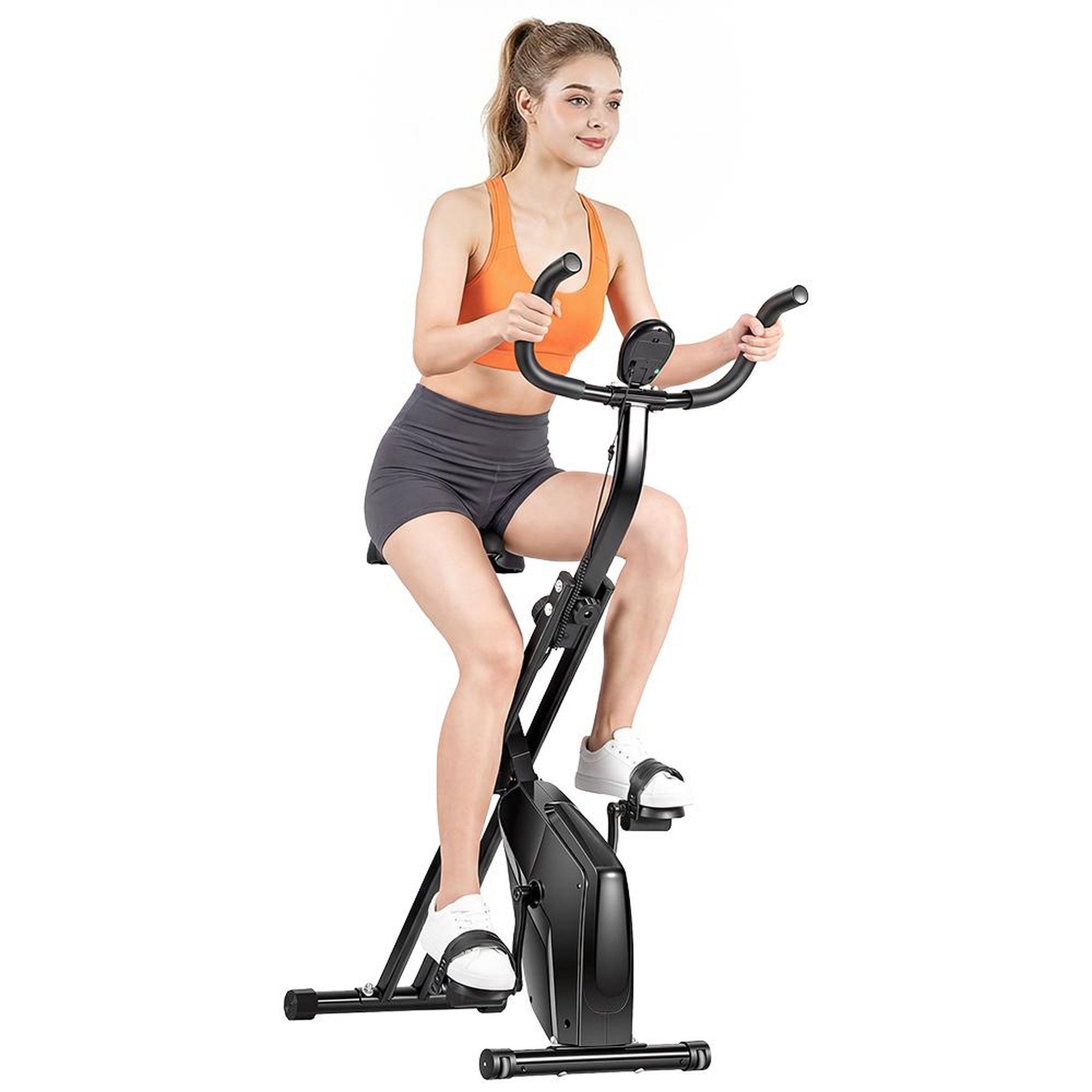 Voir la diapositive 2 : FORMILL Vélo d'exercice pliable yzj-508, 16 niveaux de résistance magnétique, vélo d'intérieur compact, selle réglable
