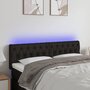 Voir la diapositive 1 : VIDAXL Tete de lit a LED Noir 144x7x78/88 cm Tissu