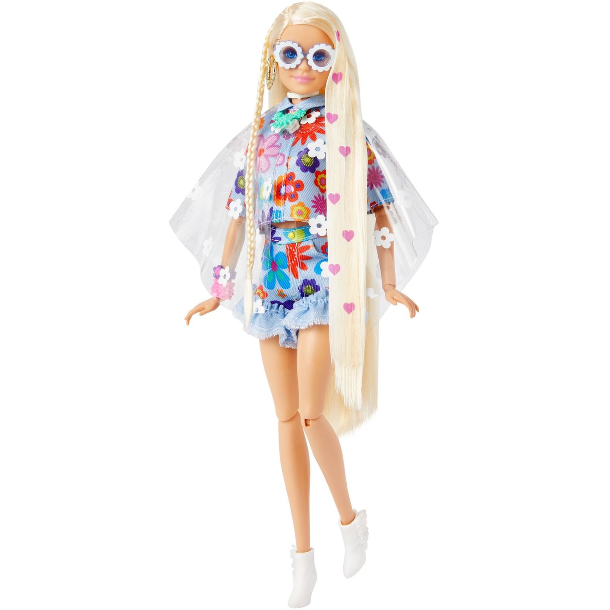 Voir la diapositive 2 : BARBIE Poupée mannequin Barbie Extra robe fleurie