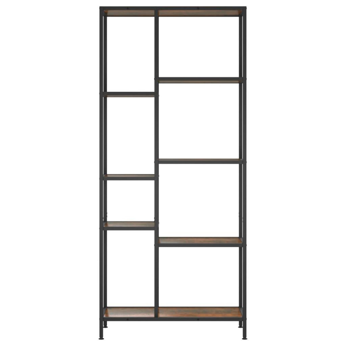 VIDAXL Etagere a livres 80x30x180 cm Acier et bois d'ingenierie