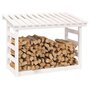 Voir la diapositive 4 : VIDAXL Support pour bois de chauffage Blanc 108x64,5x78 cm Bois de pin