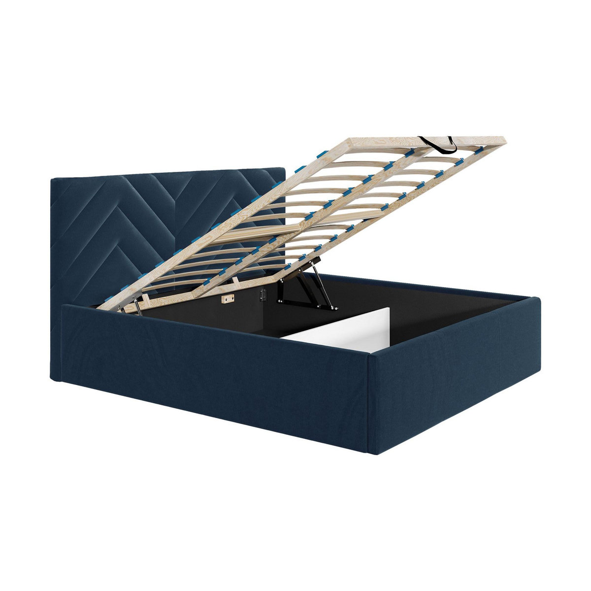 BEST MOBILIER Santiago - lit coffre - 140x200 - sommier inclus - en velours