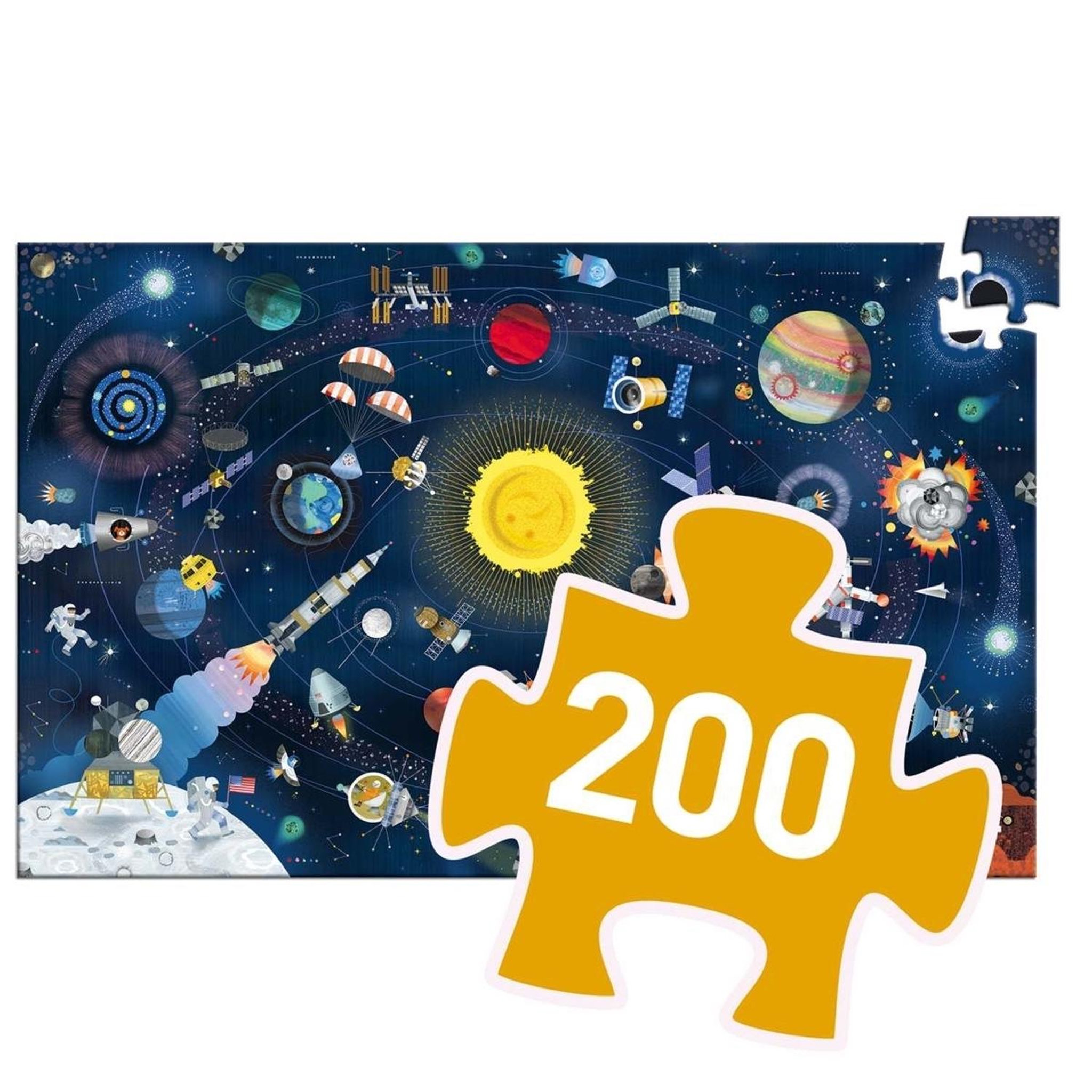 Voir la diapositive 5 : Djeco Puzzle observation l'espace 200 pcs et livret