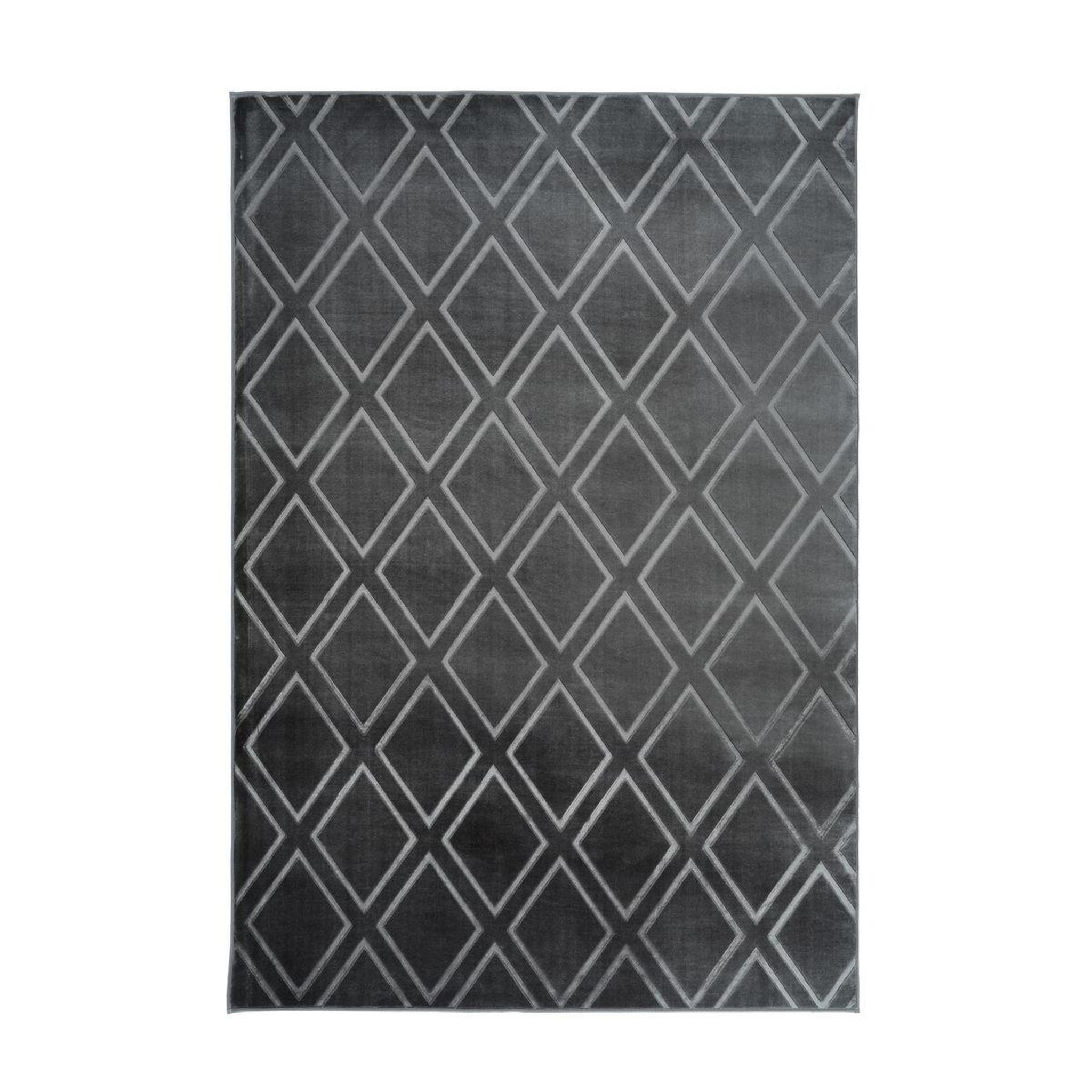 Paris Prix Tapis imprimé losange fait main  monroe iii  anthracite. Coloris disponibles : Gris