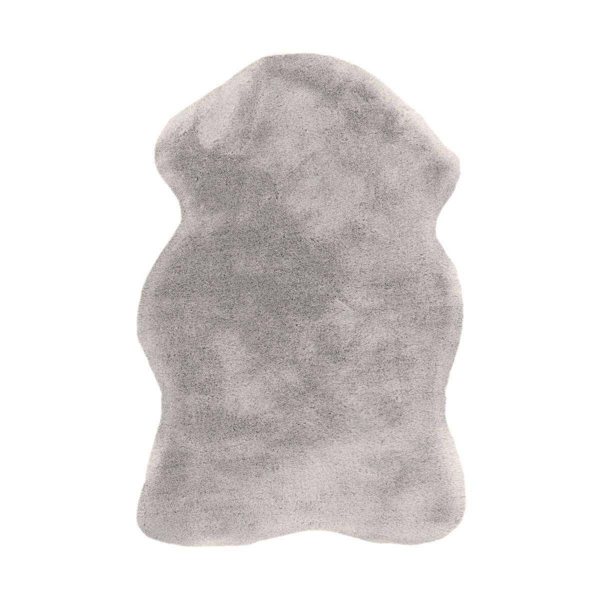 Paris Prix Tapis uni doux poils longs  rabbit  60x90cm argent