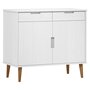 Voir la diapositive 2 : VIDAXL Buffet MOLDE Blanc 90x40x80 cm Bois massif de pin