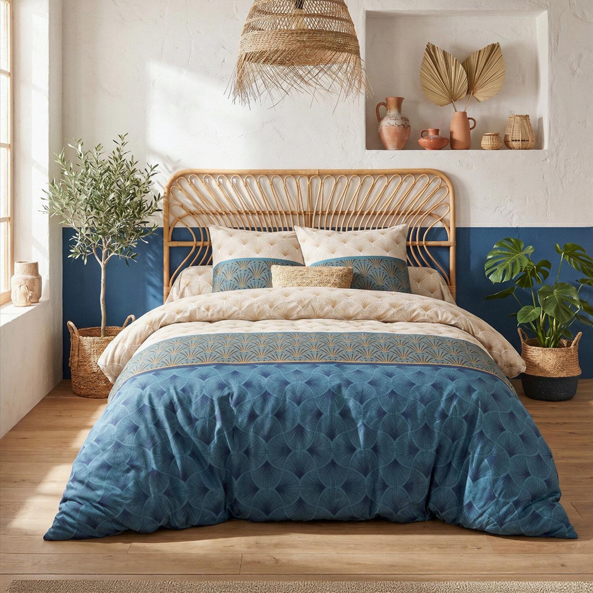 Voir la diapositive 2 : ATELIER DU COTON Parure housse de couette 100% coton 57fils -opal