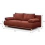 Voir la diapositive 4 : MARKET24 Banquette convertible 3 places MIKA - Velours côtelé Terracotta - Coffre de rangement - L 192 x H 84 x P 93 cm