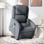 VIDAXL Fauteuil inclinable de massage electrique gris fonce velours