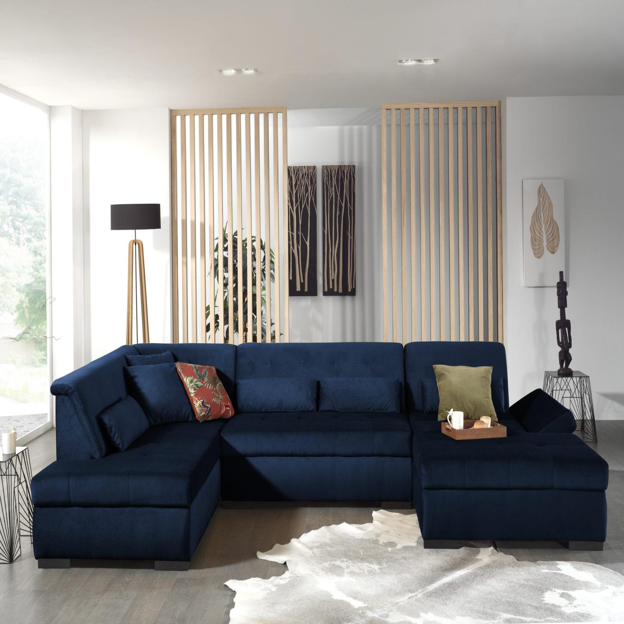 Voir la diapositive 2 : LISA DESIGN Vermont - canapé panoramique d'angle gauche - 7 places - xxl - en velours