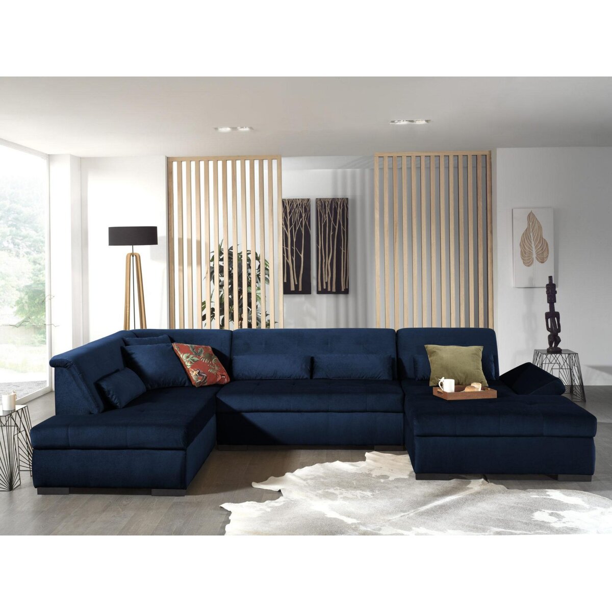LISA DESIGN Vermont - canapé panoramique d'angle gauche - 7 places - xxl - en velours