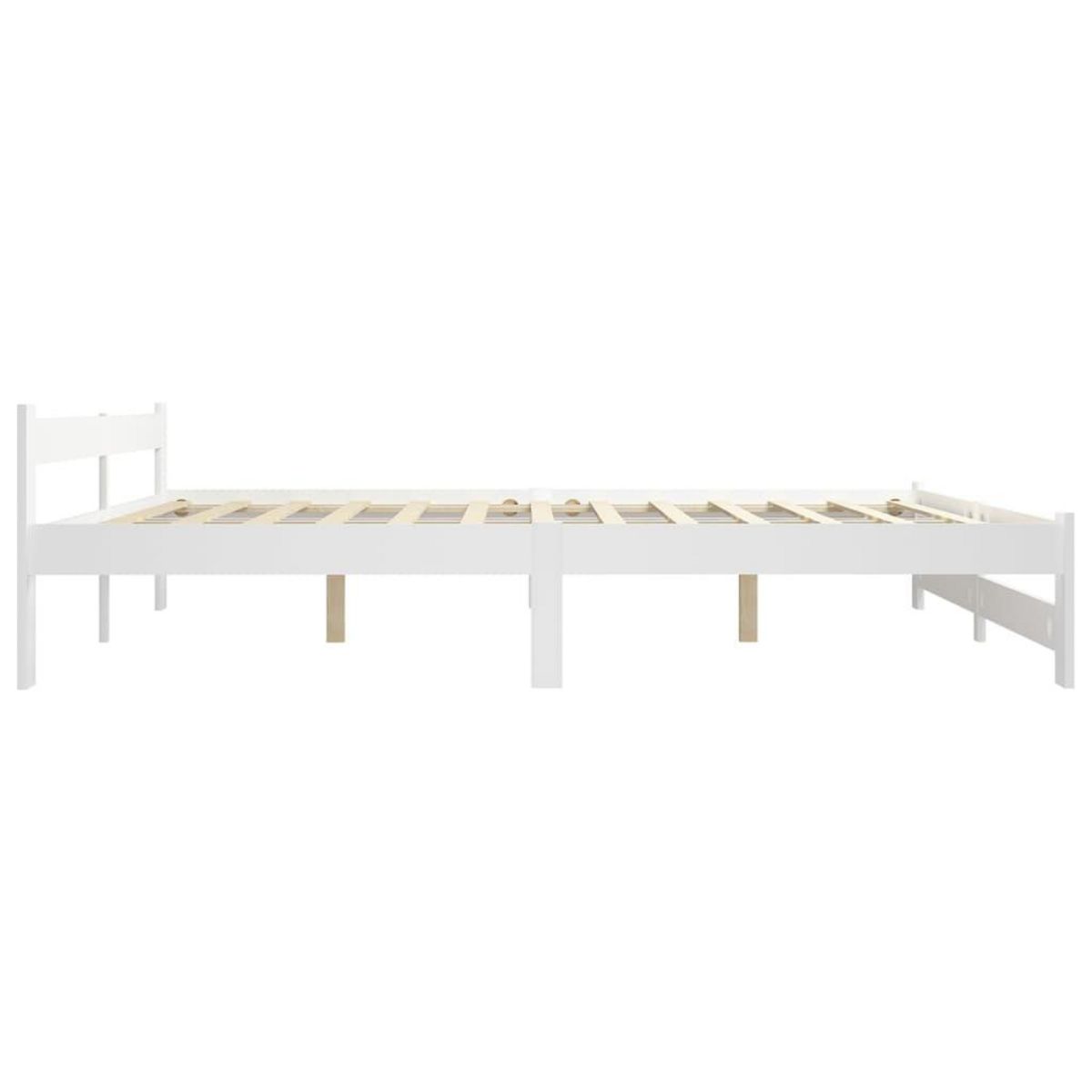 VIDAXL Cadre de lit sans matelas blanc bois massif de pin 180x200 cm