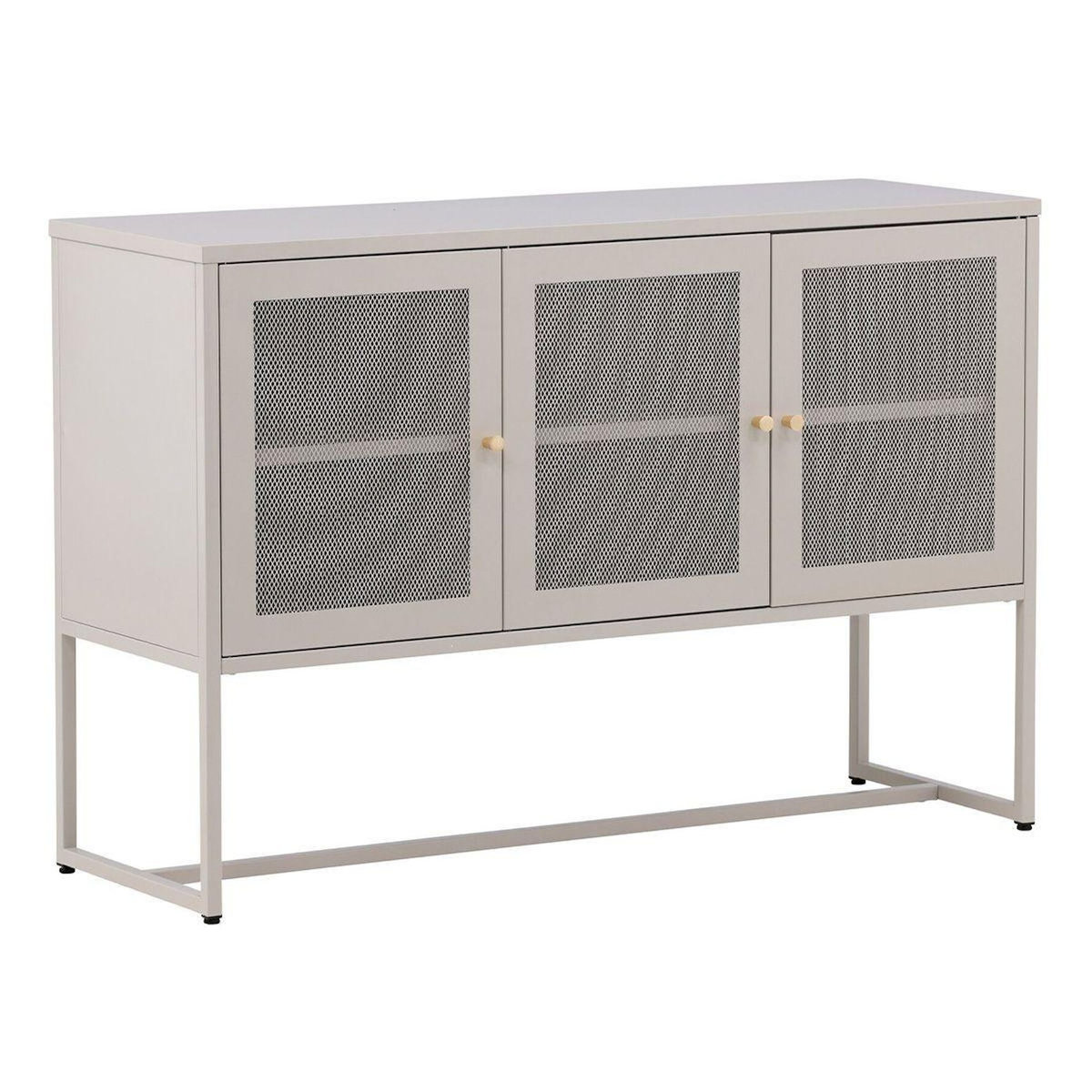 Paris Prix Bahut 3 Portes en Métal  Malla  120cm Beige