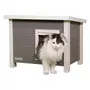 KERBL Kerbl Maison pour chats Eli 57 x 45 x 43 cm Gris et blanc
