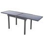 Voir la diapositive 4 : HESPERIDE Table extensible rectangulaire en verre Piazza 6/10 places Gris anthracite - Hespéride
