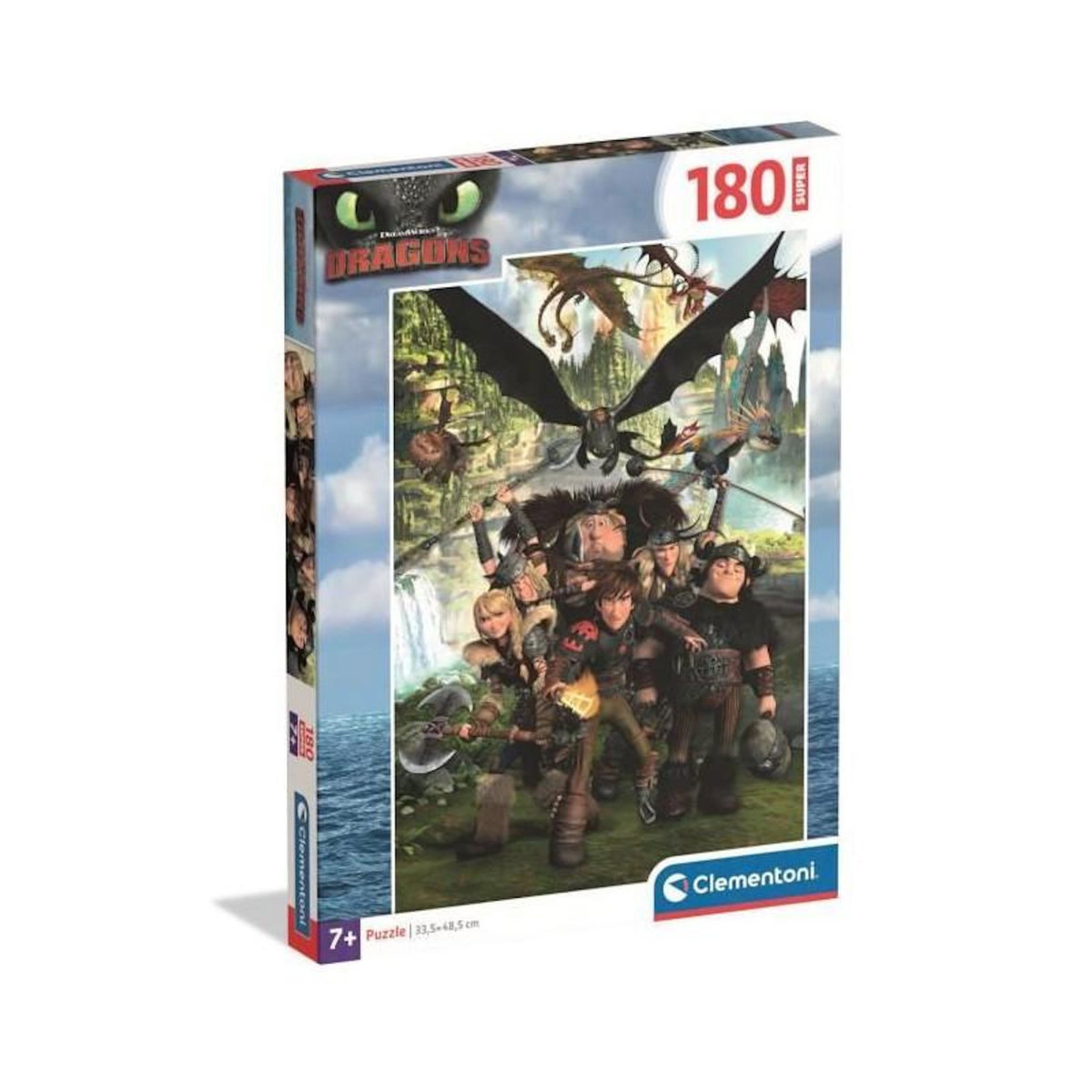 CLEMENTONI Puzzle 180 pièces Dragons – Puzzle enfant fantastique – Clementoni