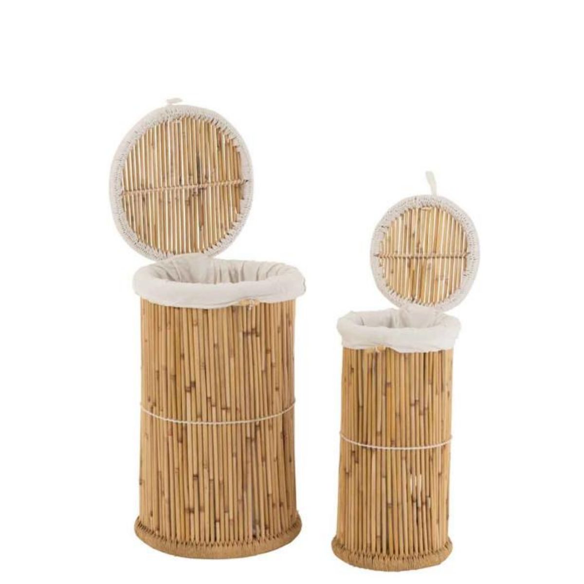 Paris Prix Lot de 2 Paniers de Rangement  Cylindre  72cm Naturel