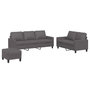 Voir la diapositive 2 : VIDAXL Ensemble de canapes 3 pcs avec coussins Gris Similicuir