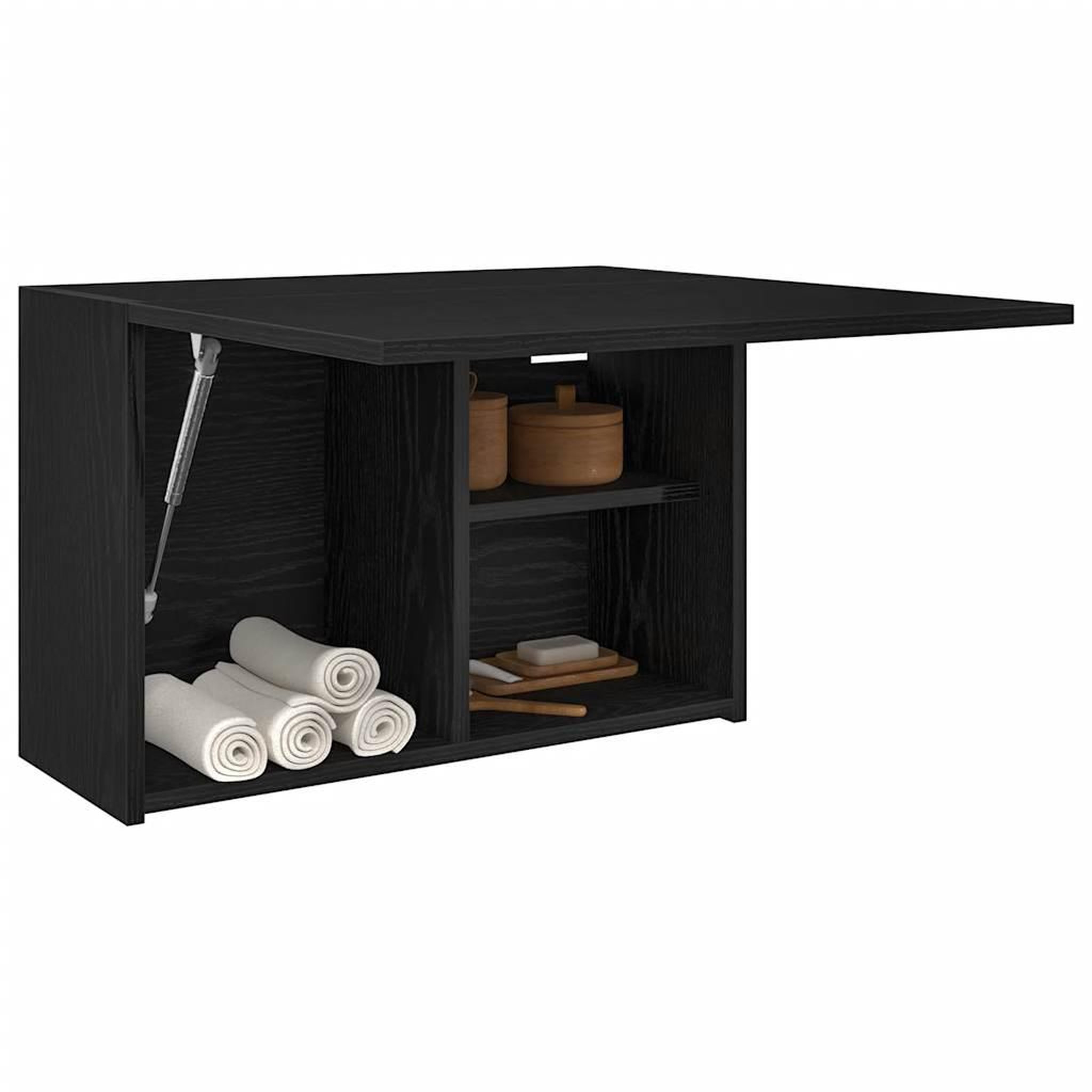 VIDAXL Armoire murale de bain noir 60x25x40 cm bois d'ingenierie