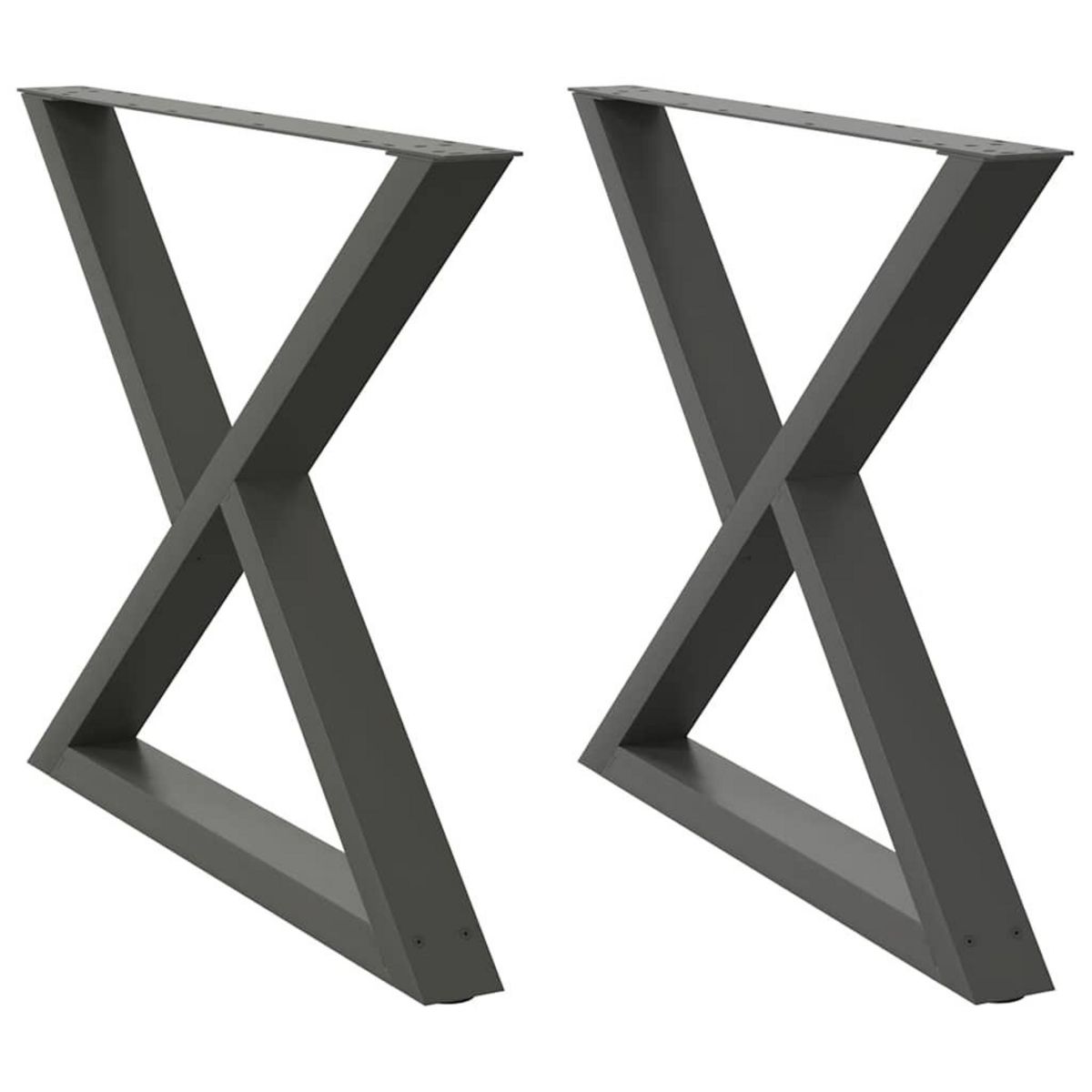 VIDAXL Pieds de table a manger 2 pcs anthracite 90x(72-73,3) cm acier