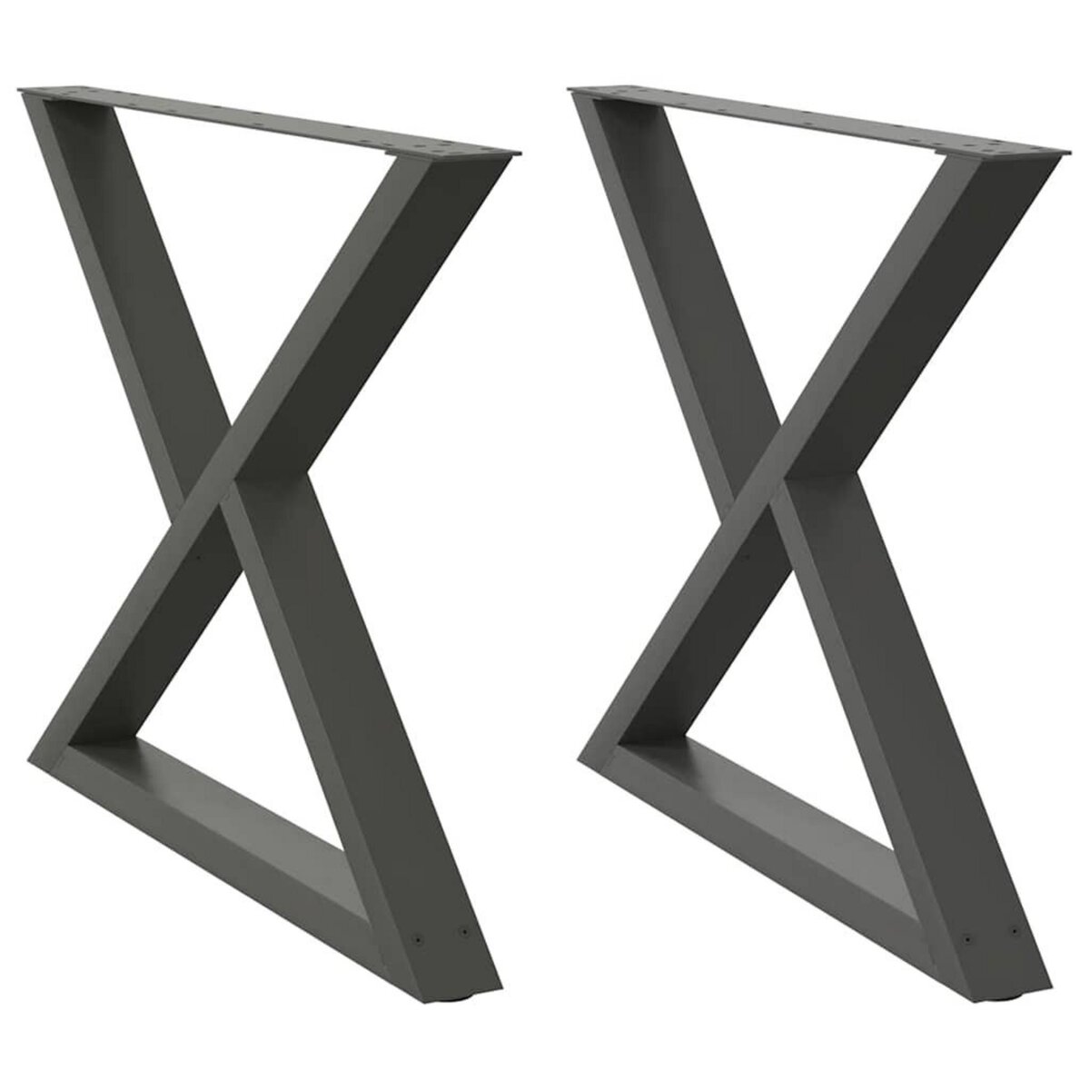 VIDAXL Pieds de table a manger 2 pcs anthracite 90x(72-73,3) cm acier