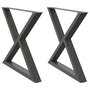 Voir la diapositive 2 : VIDAXL Pieds de table a manger 2 pcs anthracite 90x(72-73,3) cm acier