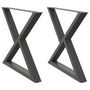 Voir la diapositive 2 : VIDAXL Pieds de table a manger 2 pcs anthracite 90x(72-73,3) cm acier