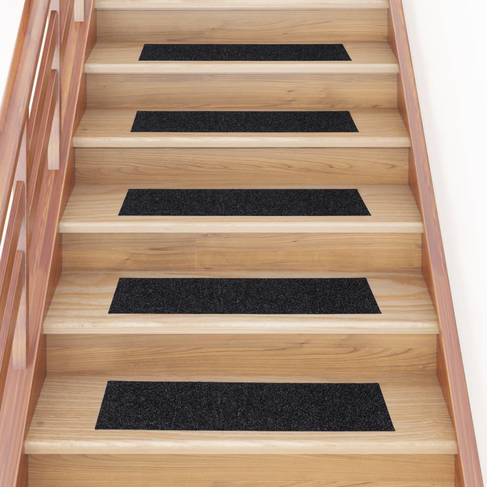 Voir la diapositive 1 : VIDAXL Tapis d'escalier autocollants Rectangulaire 15 pcs 76x20cm Noir