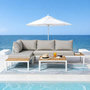 Voir la diapositive 6 : CONCEPT USINE Salon de jardin 3-4 places avec table basse blanc et gris MAJURO