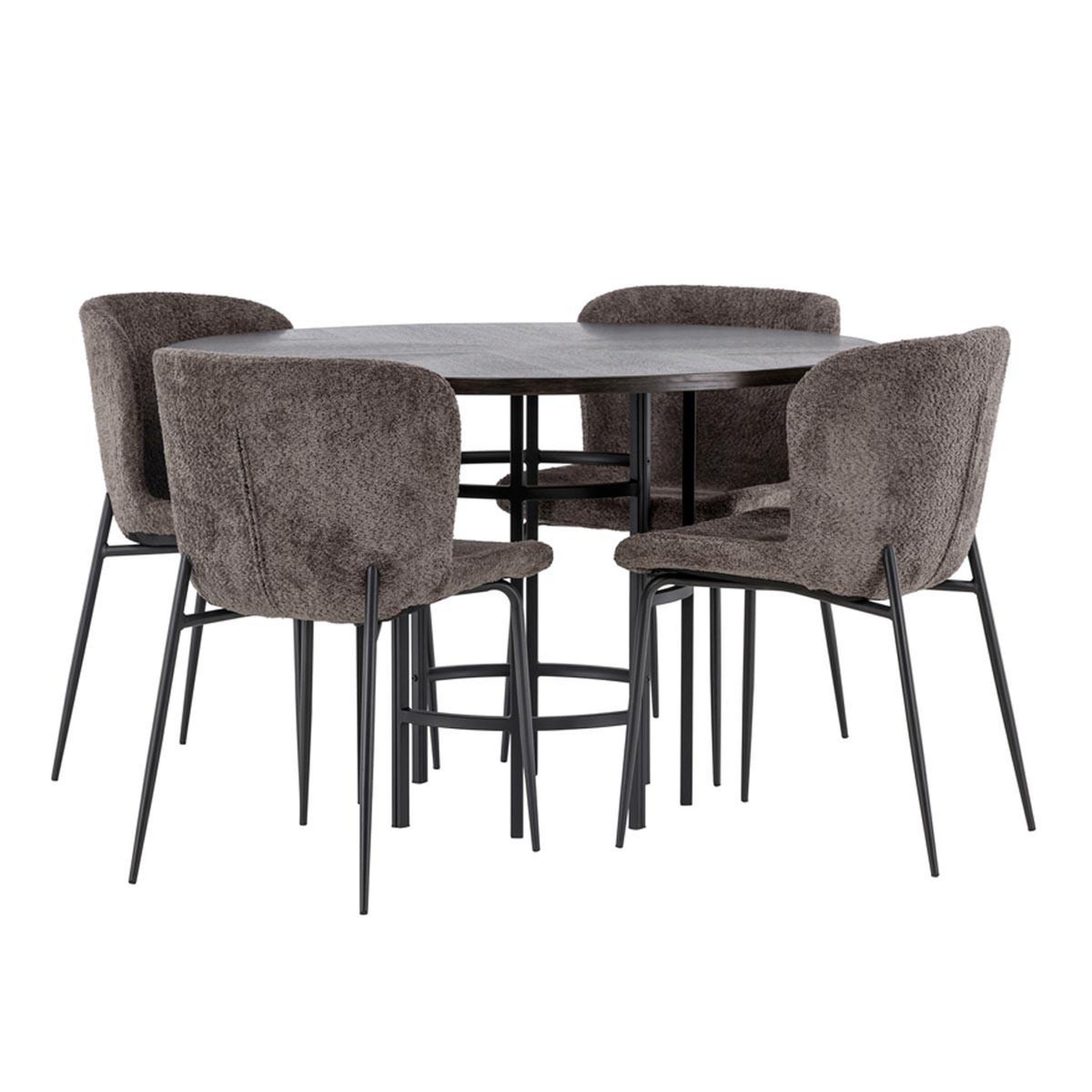 Paris Prix Ensemble table à manger & 4 chaises  copenhagen & modesto  115cm marron
