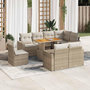 Voir la diapositive 1 : VIDAXL Salon de jardin avec coussins 9 pcs beige resine tressee