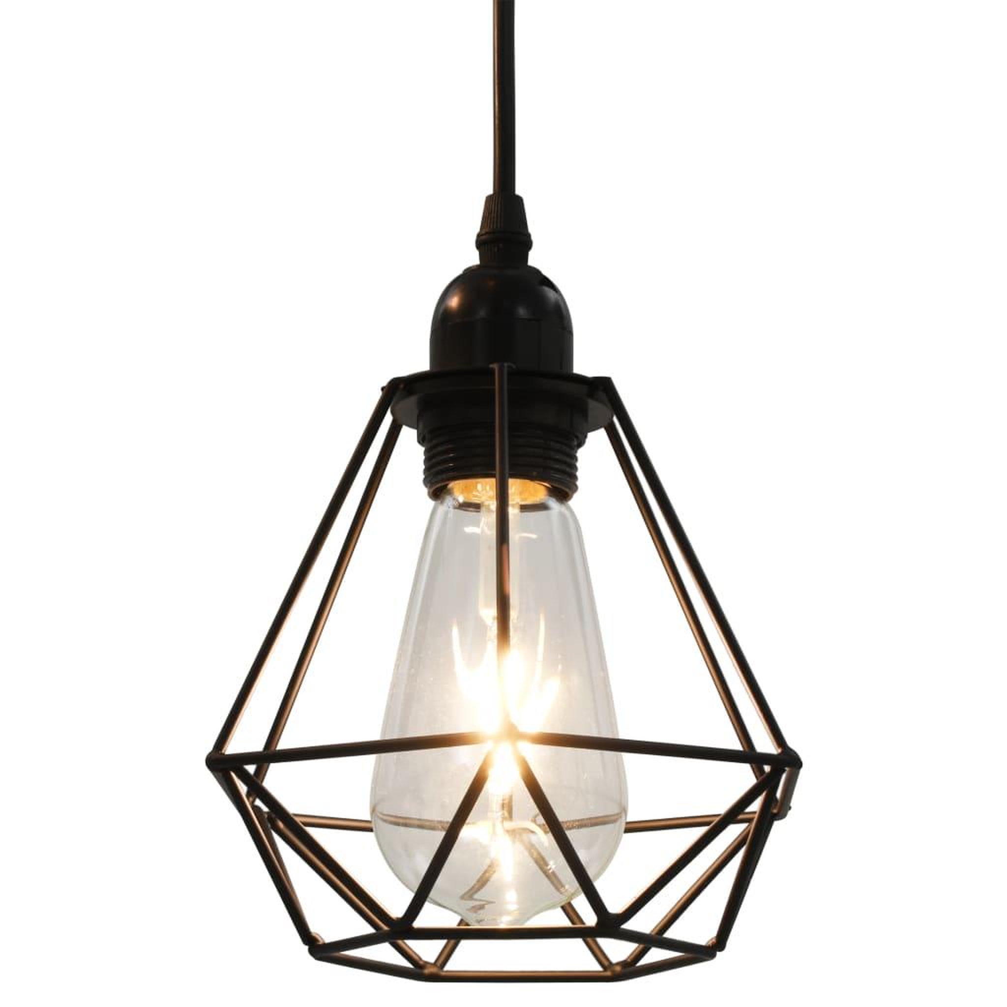 Voir la diapositive 4 : VIDAXL Plafonnier avec design de diamant Noir 3 ampoules E27
