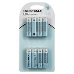 ENERGY MAX Lot de 8 Piles LR6  Alcaline  4cm Bleu