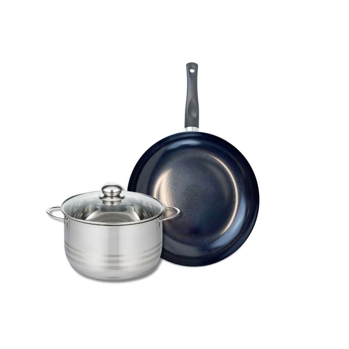 ELO Ensemble de 1 Poêle de cuisson 32 cm et 1 faitout 24 cm Elo Prima Brillant