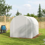 Voir la diapositive 4 : OUTSUNNY Serre de jardin tunnel 6 m² acier galvanisé renforcé dia. 1,9 cm bâche PE haute densité blanc