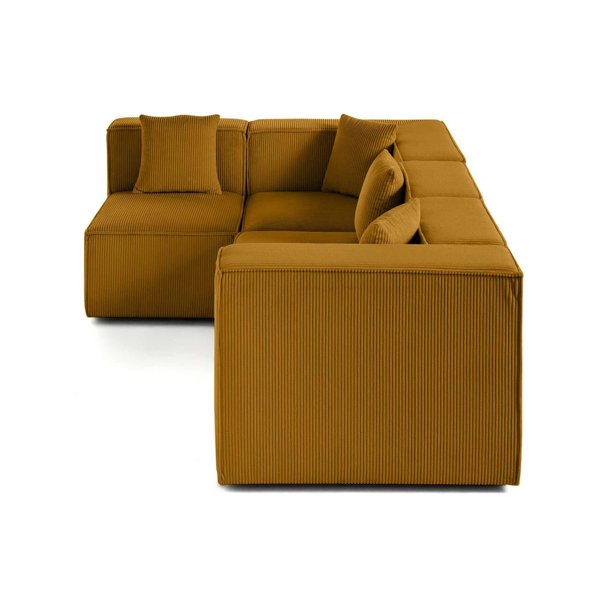 LISA DESIGN Arty - canapé modulable d'angle gauche 4 places - en velours côtelé