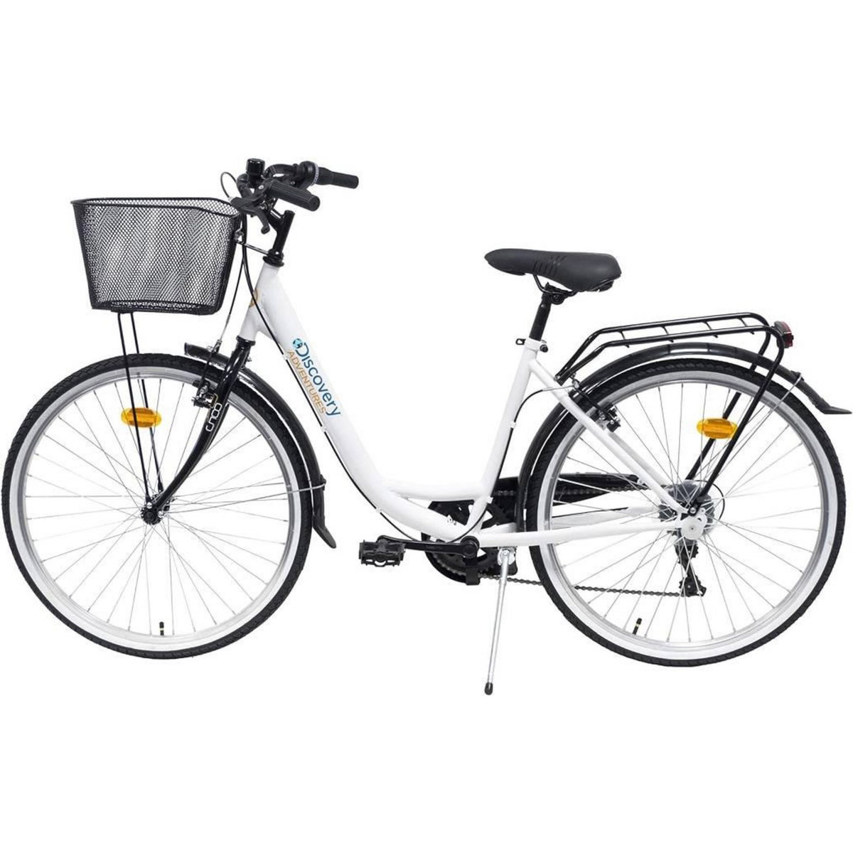 DISCOVERY ADVENTURES Vélo de ville 26'' Retro Femme  Discovery Adventures  équipé de 6 Vitesses Shimano et équipement Complet City avec panier.