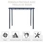 Voir la diapositive 5 : OUTSUNNY Pergola autoportante style contemporain - toit terrasse à décorer - dim. 3L x 3l x 2,3H m - métal époxy anticorrosion noir