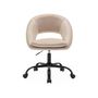 Voir la diapositive 3 : SWEEEK Chaise de bureau à roulettes en bouclettes, Pam, L 59 x P 60 x H 79 / 89cm