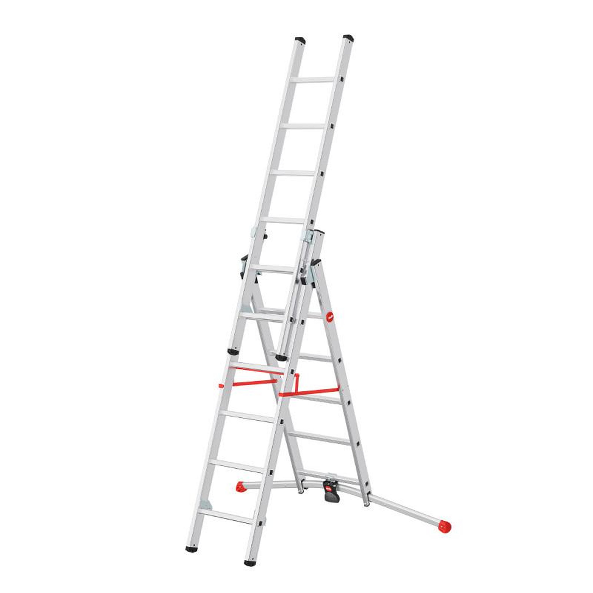 HAILO Echelle transformable pro 3 plans 3x6 échelons 3,8m/4,7m en aluminium Hailo ProfiLot