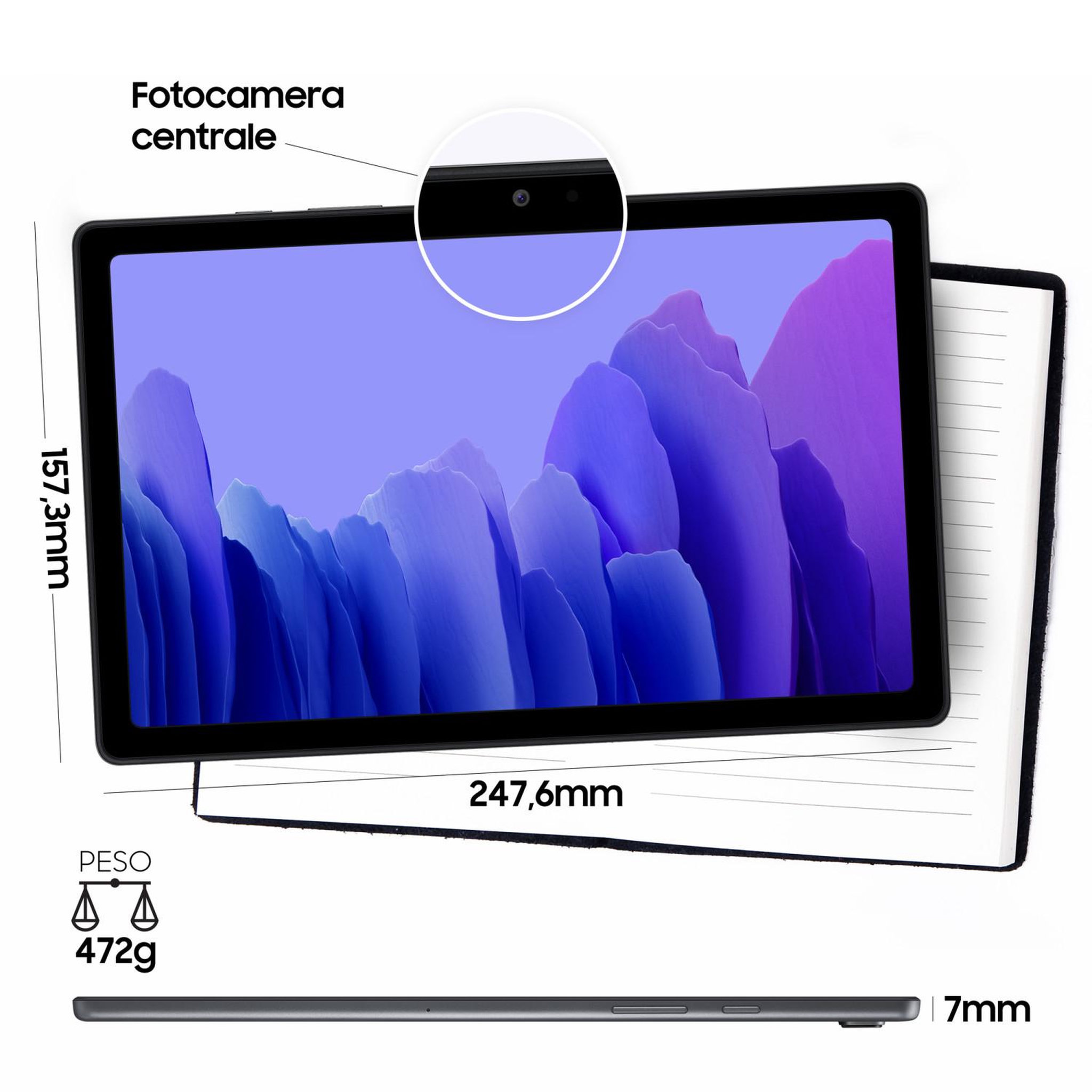 Voir la diapositive 3 : Samsung Samsung galaxy tab a7 sm-t500 32 go 26,4 cm (10.4 ) qualcomm snapdragon 3 go wi-fi 5 (802.11ac) android 11 gris