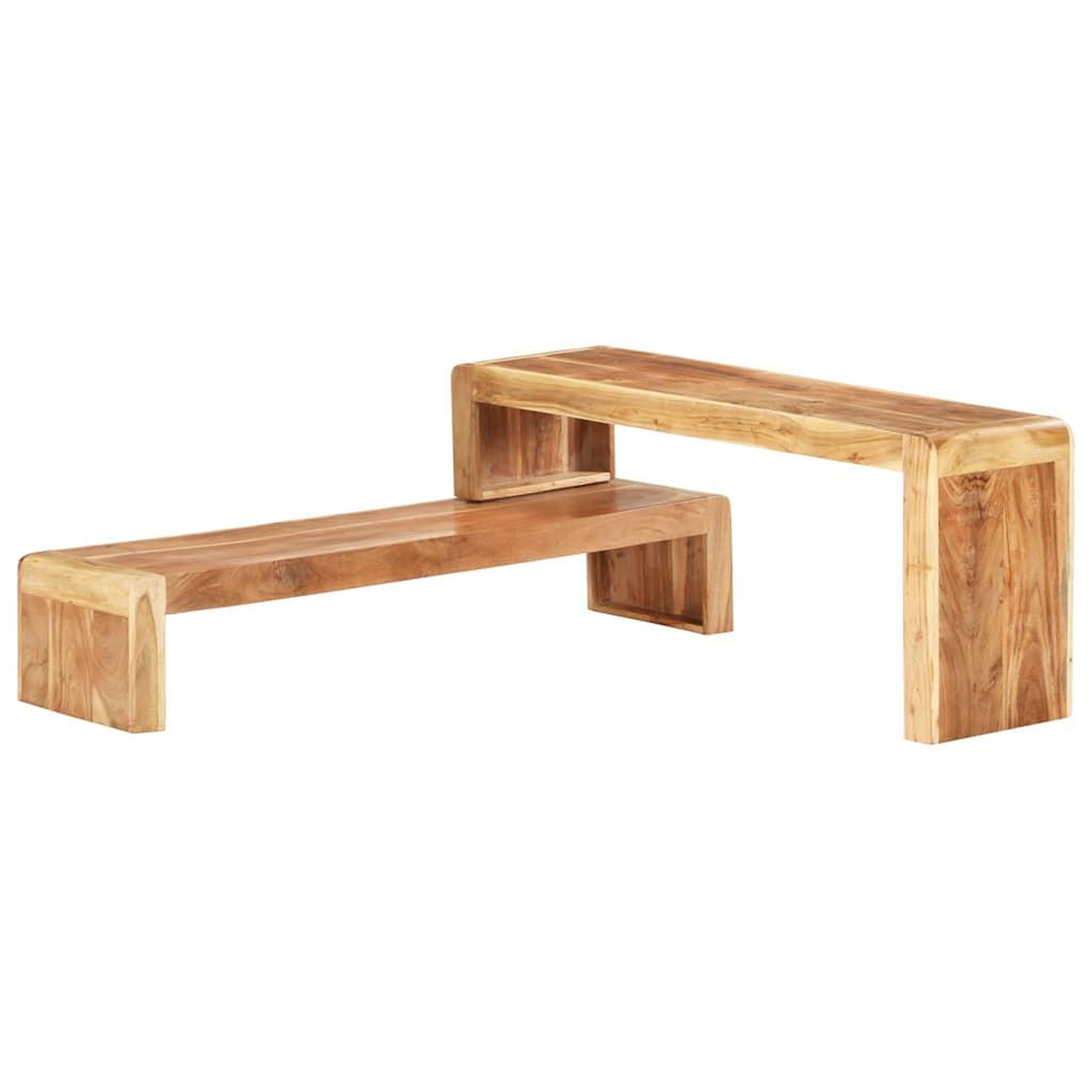 Voir la diapositive 2 : VIDAXL Meubles tv 2 pcs bois d'acacia massif