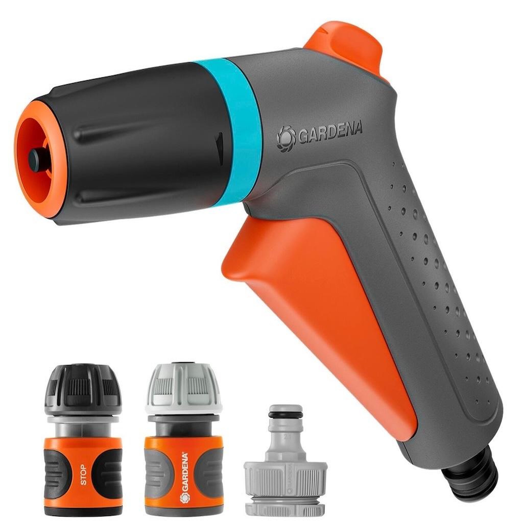 Gardena Pistolet de nettoyage multijet classic + raccord aquastop - 2 jets avec kit de raccordement complet