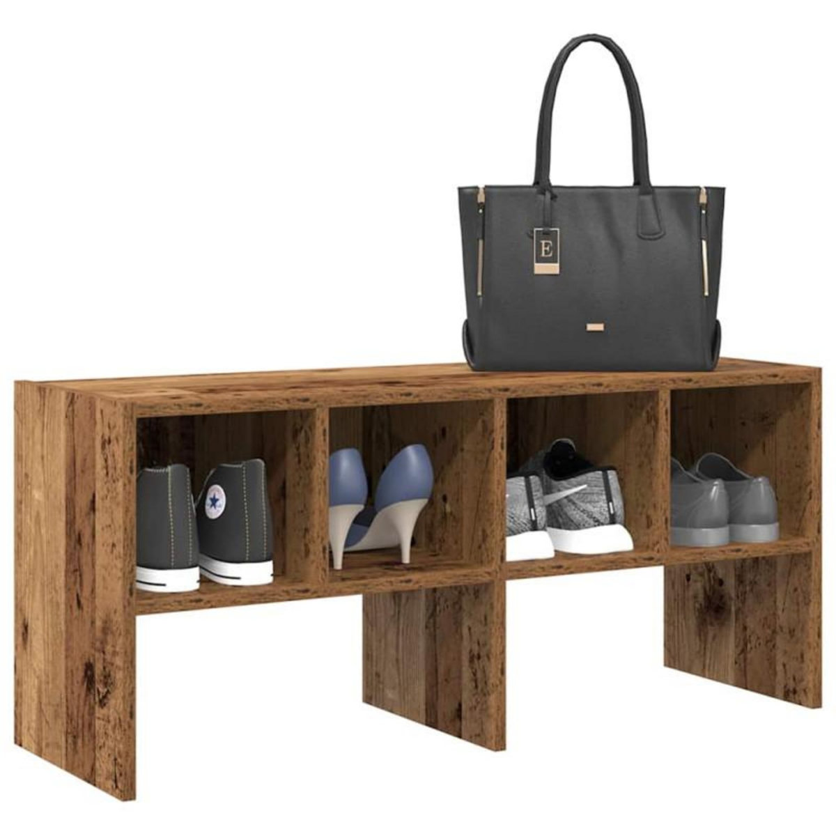 VIDAXL Étagère à chaussures empilable vieux bois 89,5x30x40 cm