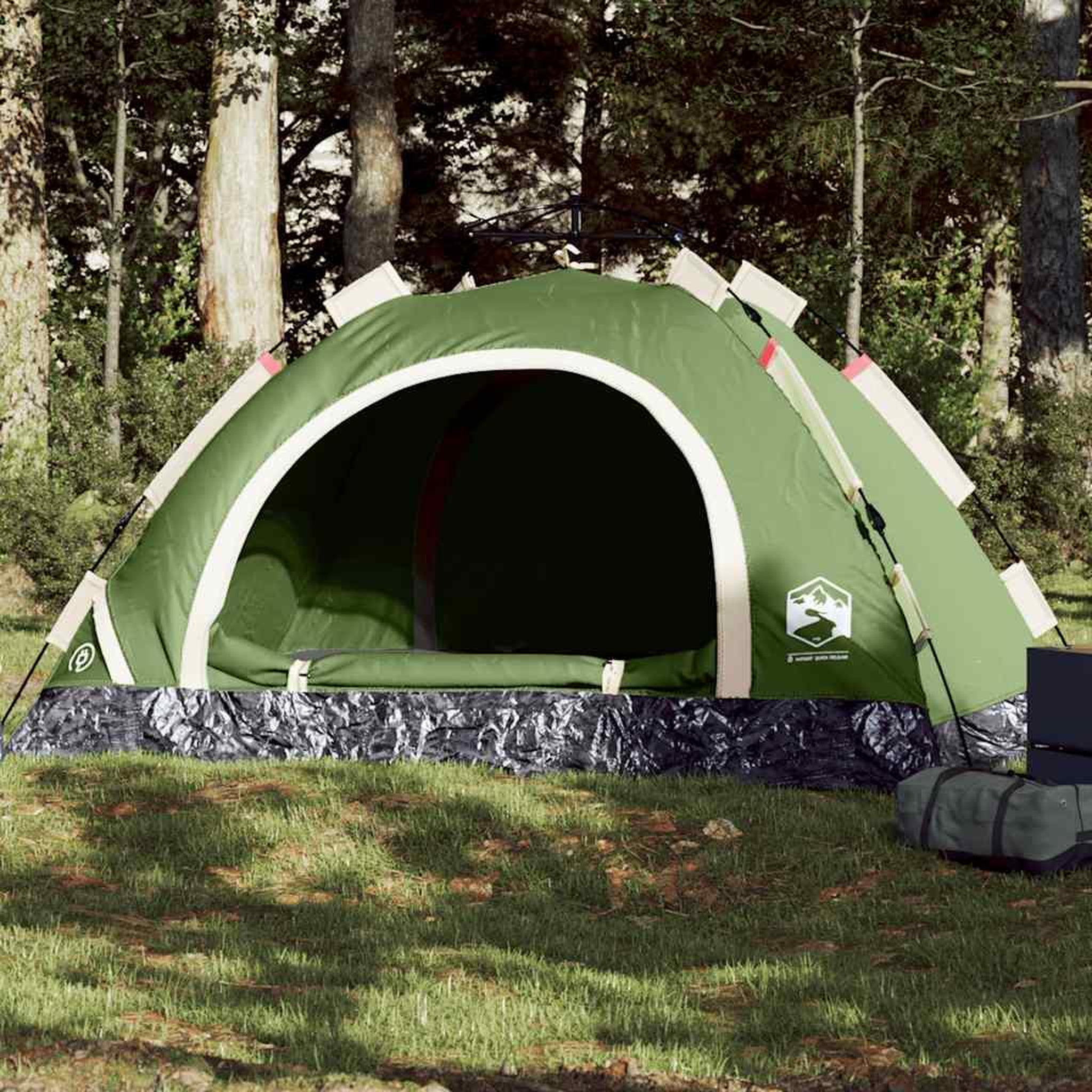 VIDAXL Tente de camping 3 personnes vert liberation rapide