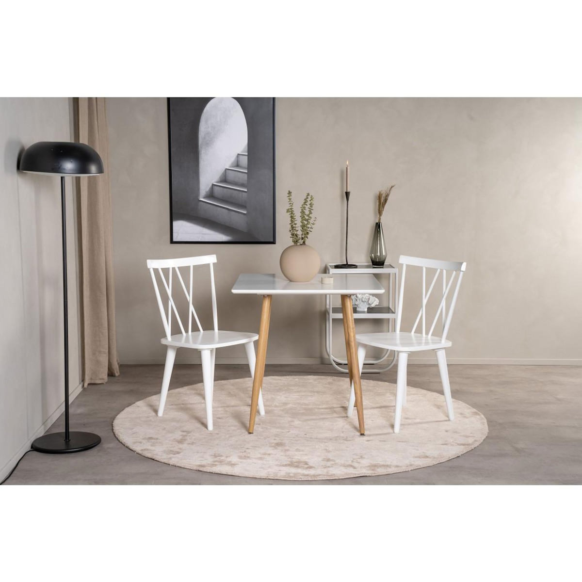 Paris Prix Table à Manger  Polar  75cm Blanc & Naturel